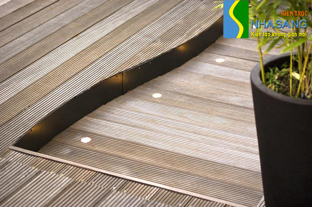 đèn LED âm sàn sân thượng